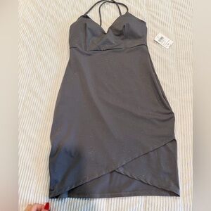 NWT Windsor Charcoal shimmer Asymmetrical Dress